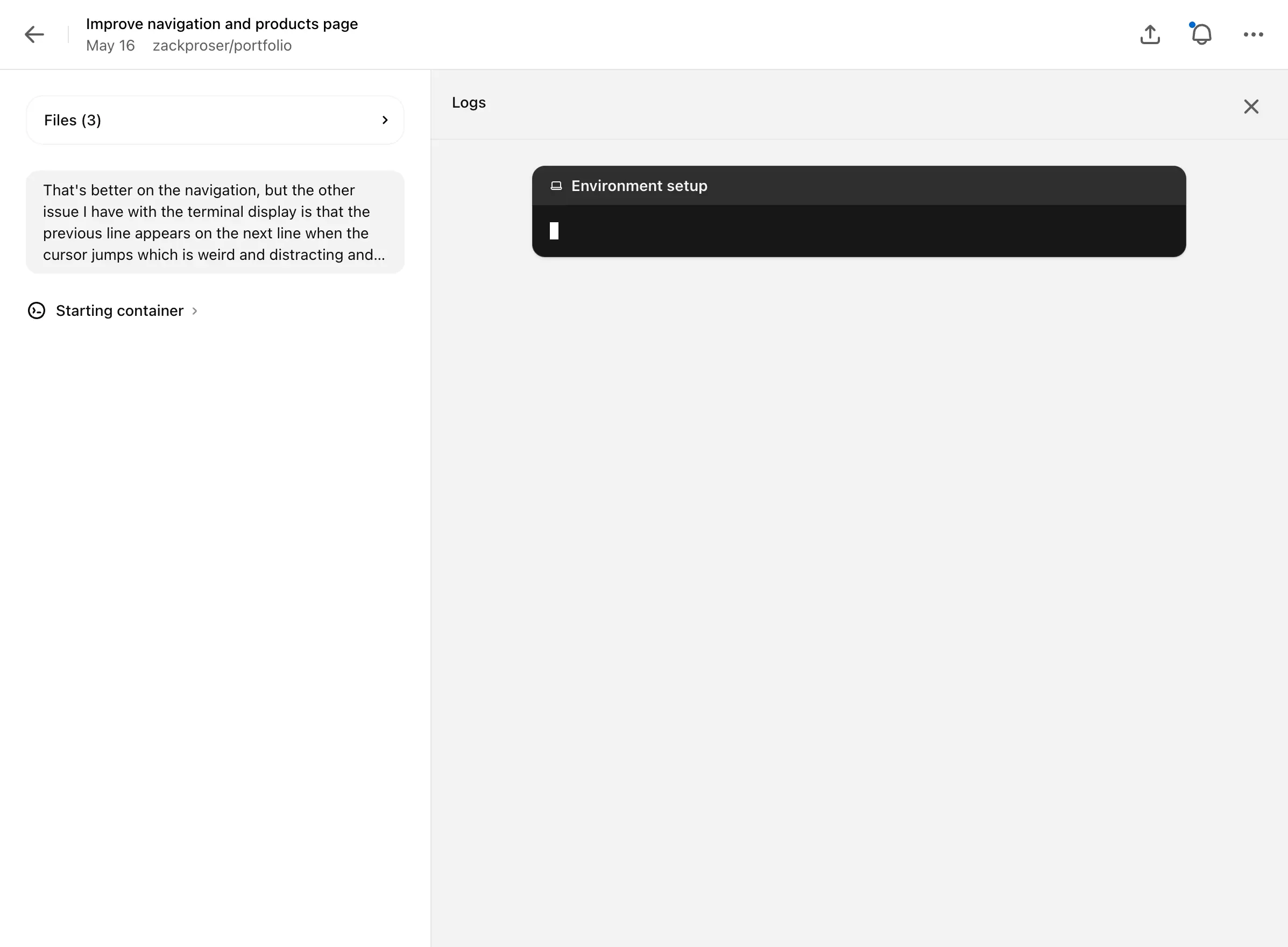 Launching a new environment via Codex