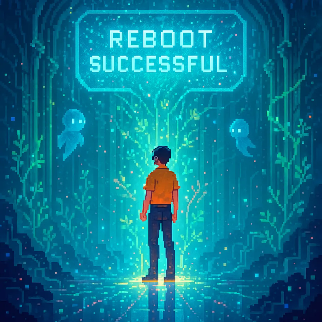 Conceptual illustration of mental reset and renewal, symbolizing overcoming coding interview anxiety and reclaiming confidence